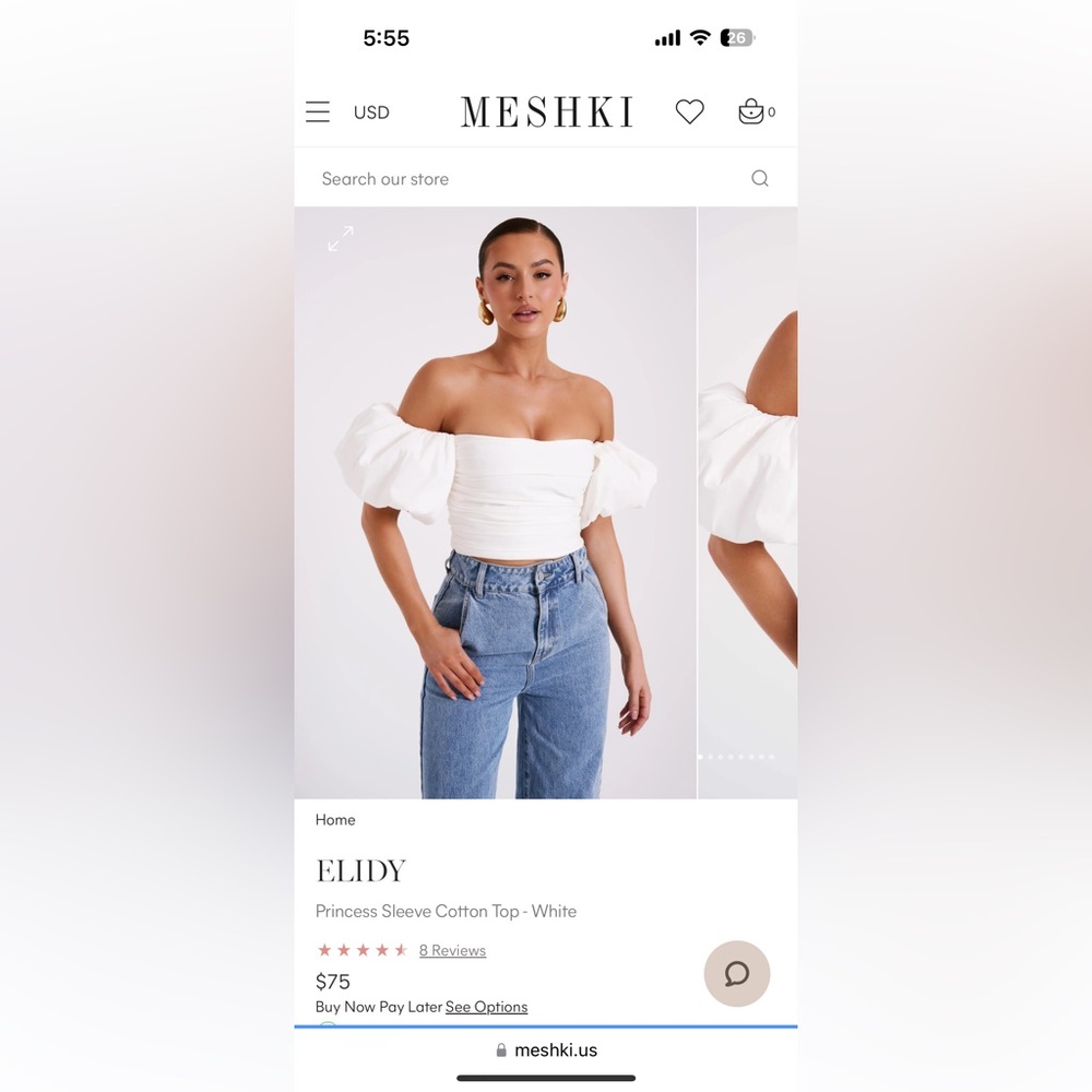MESHKI cropped top
